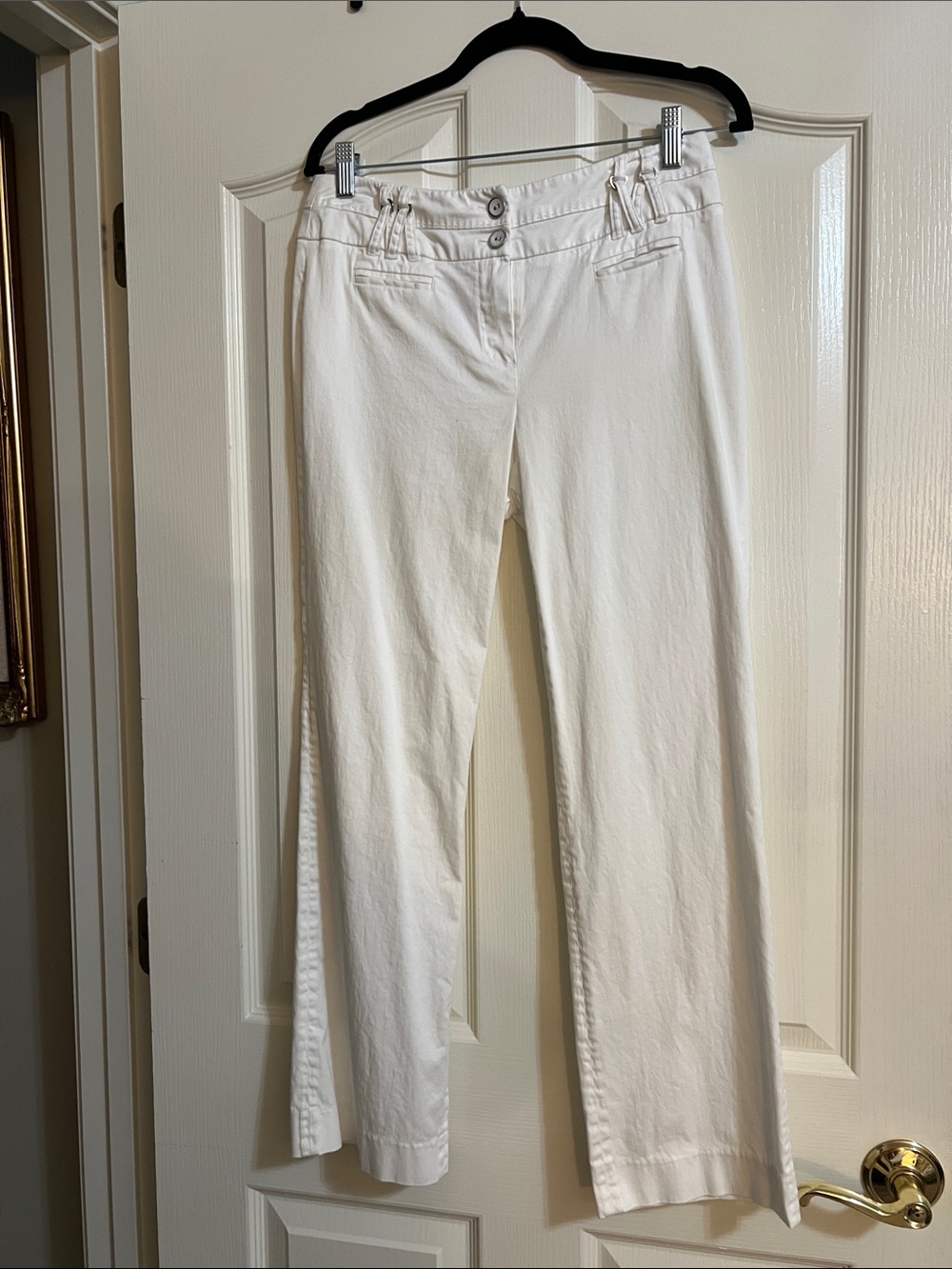 New Directions White Straight-Leg Dress Pants